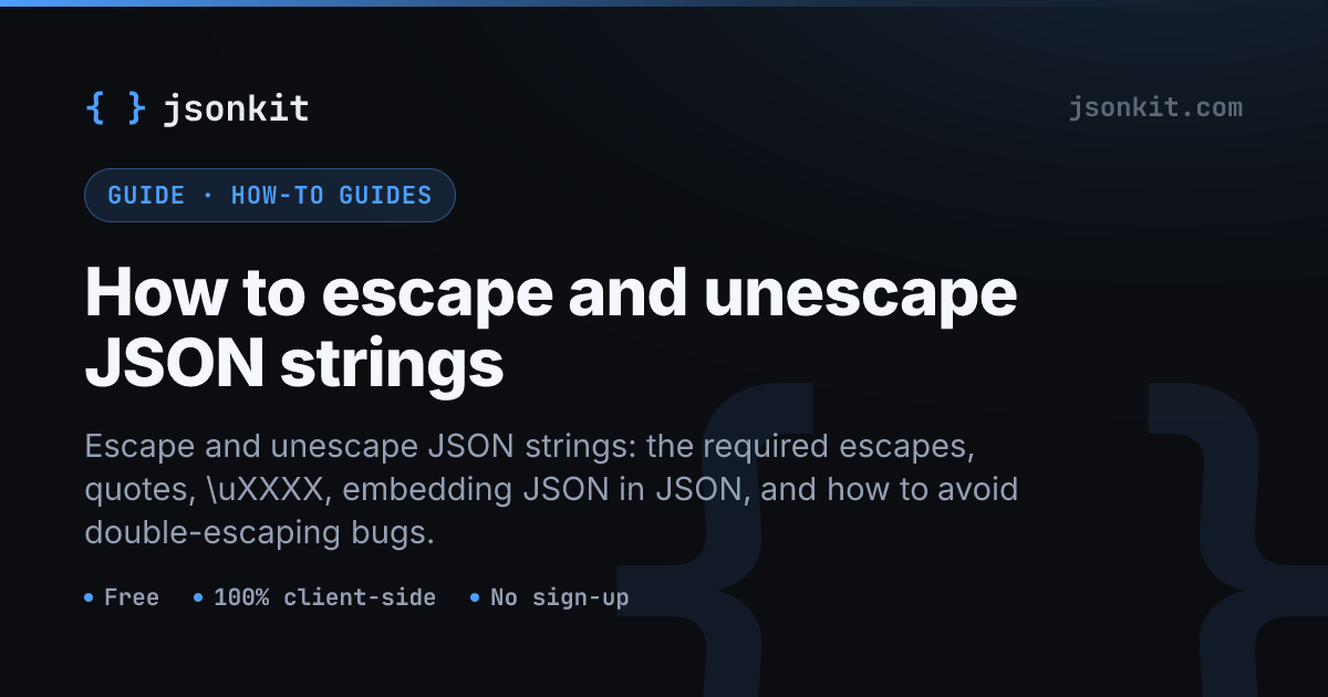 How to escape JSON and unescape a JSON string | JsonKit
